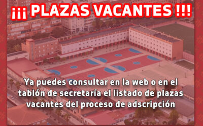 Plazas Vacantes. Proceso Adscripción